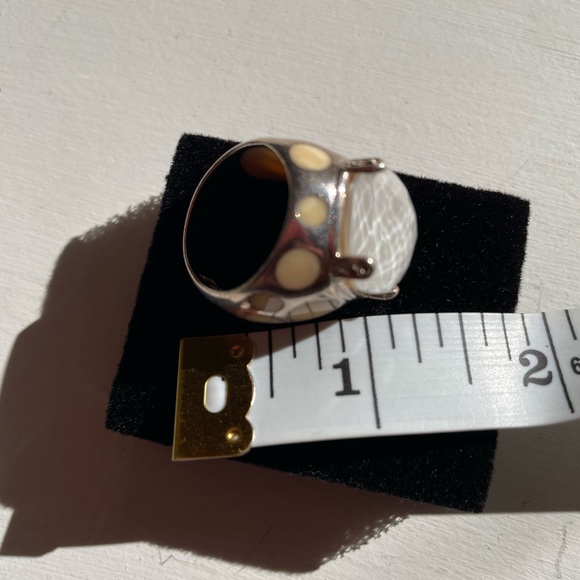 Mother of Pearl Inlay Clear Quartz Ring Size 7 - Picture 9 of 11